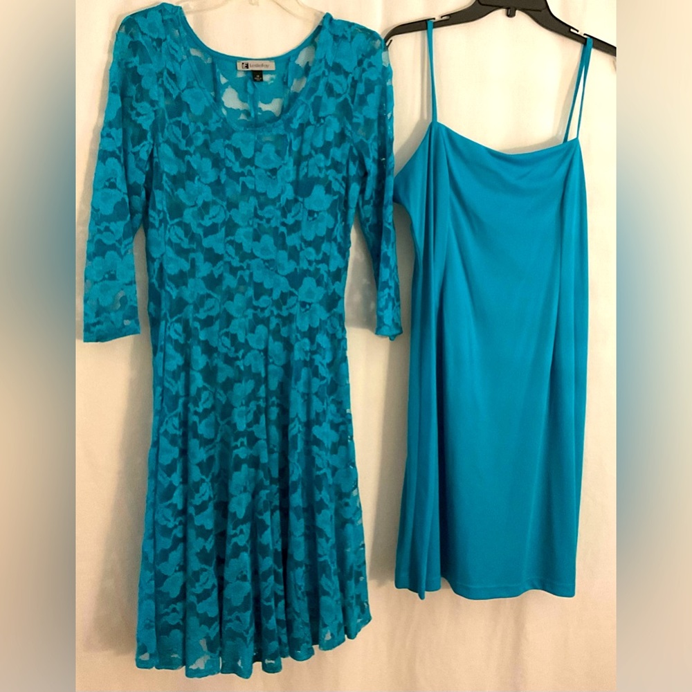 Leslie Fay Lace dress for wedding or special occasion; stunning on.
